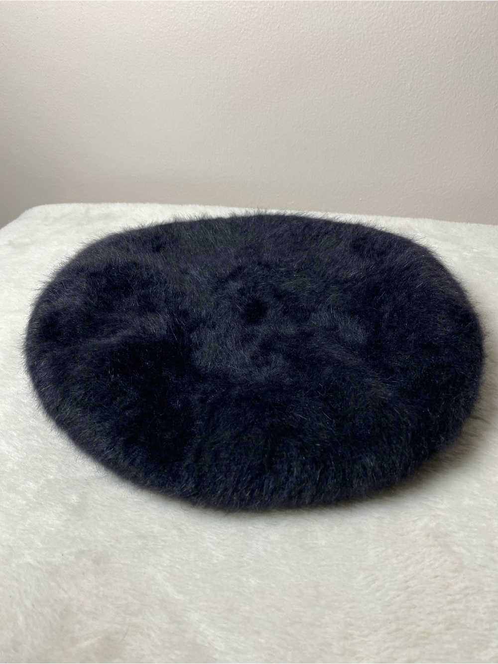 Angora Black Beret Made in Republic of South Africa Vintage EUC